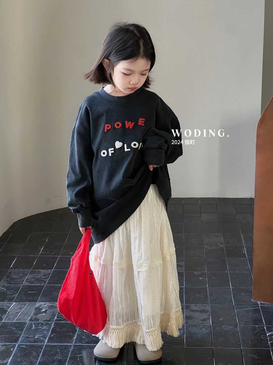 女童2024春秋新款韩版女童裙子女孩百搭半身裙长裙公主裙