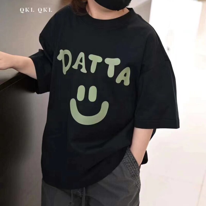 2025夏季新款儿童女童短袖T恤圆领夏装韩国童装