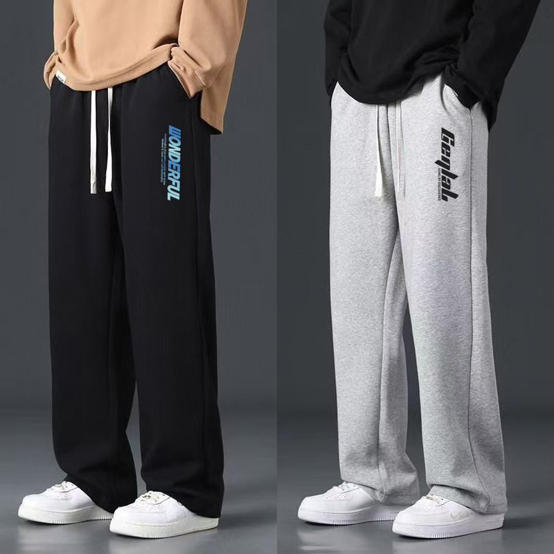 男生春夏季不挑人简约直筒宽松长裤跑步运动篮球长裤学生款韩版裤