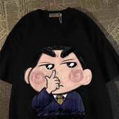 潮牌大码 男款 ins学生宽松五分半袖 短袖 青少年体恤t恤新款