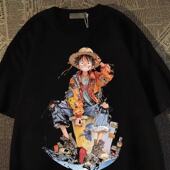 ins宽松t恤学生体恤男款 潮牌大码 青少年半袖 新款 五分短袖