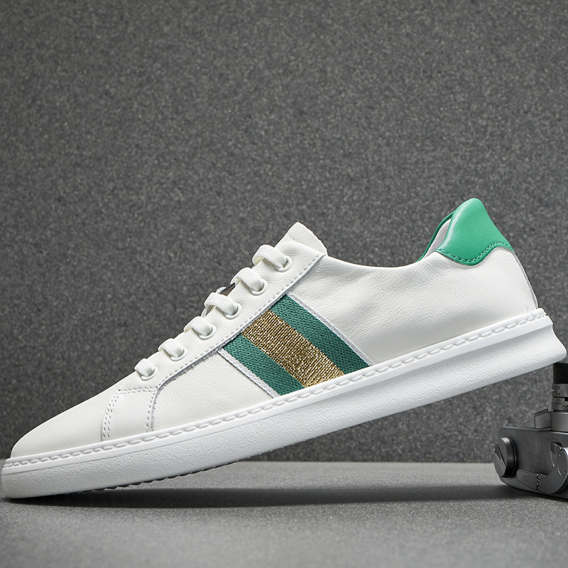 软皮透气休闲板鞋时尚潮流小白鞋