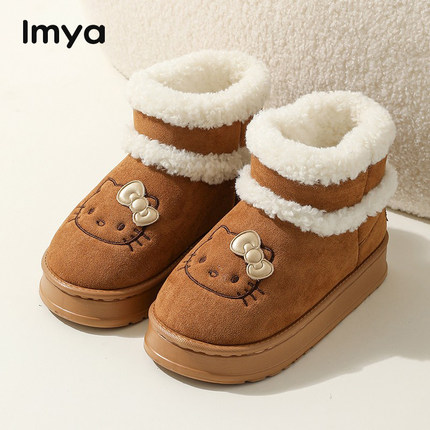 hellokitty雪地靴女士棉拖鞋2025新款冬天KT猫棉鞋可外穿室内家居