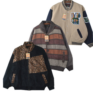 古着vintage飞行服厚款复古经典机车棒球服宽松工装学院夹克外套