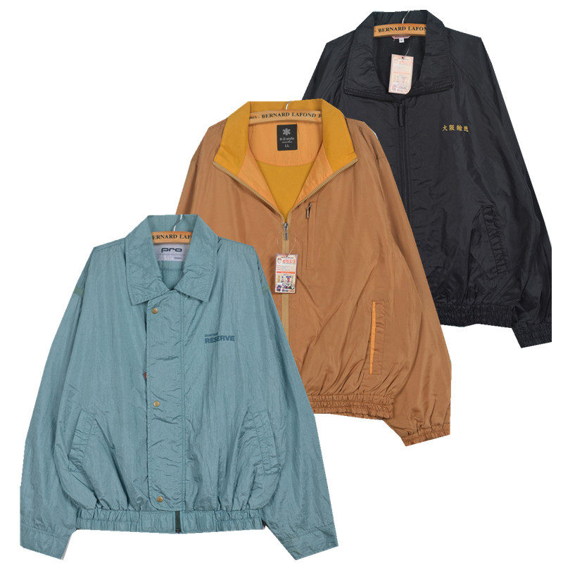 vintage古着复古霹雳撞色冲锋衣棒球服外套休闲薄夹克男女款
