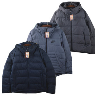 古着vintage日系复古休闲羽绒服宽松户外连帽冬季保暖夹克外套