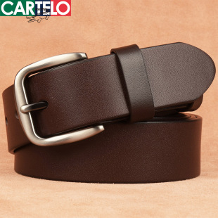 腰带 针扣裤 卡帝乐鳄鱼男士 头层牛皮加长皮带真皮145cm胖子加大码