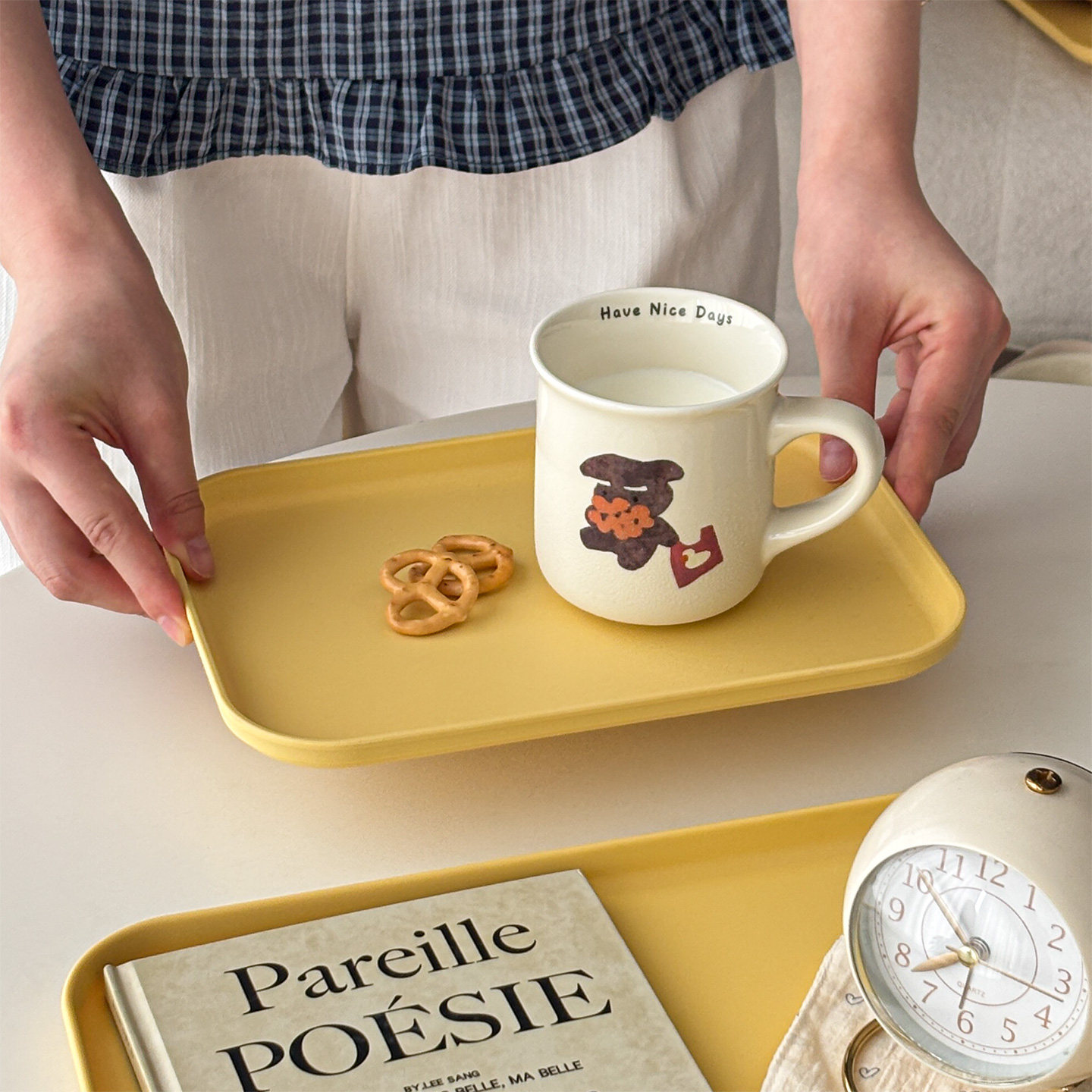 穆尼 ins简约长方形托盘小麦秸秆咖啡店出餐托盘咖啡甜品早餐收纳,餐饮具,餐用托盘,淘宝优惠券,粉丝福利购,淘宝优惠卷