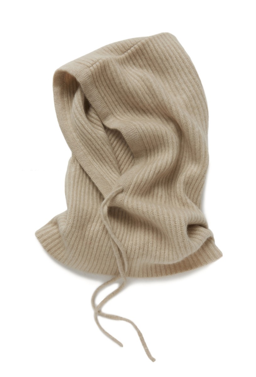 出口加厚冬季山羊绒针织围巾脖套一体大头巴拉克拉法帽子男女通用