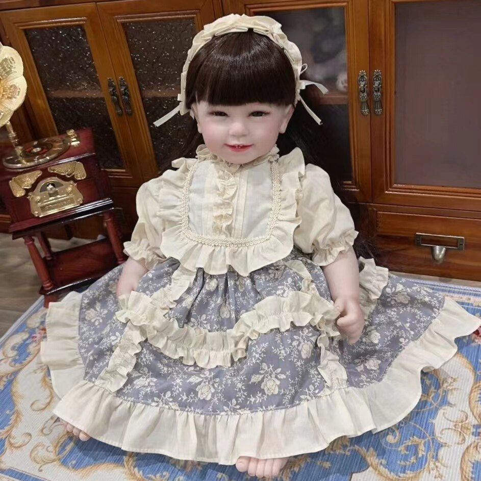 55cm重生娃娃衣服连衣裙仿真宝宝洛丽塔公主裙花边裙子春夏款套装