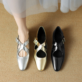 一字带跳舞鞋 法式 休闲百搭时尚 软底玛丽珍鞋 平底圆头单鞋 2026新款