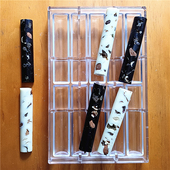 坚果巧克力模具10连半圆柱长条棒棒PC材质硬塑料朱古力亚克力模具