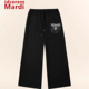 Mardi小雏菊休闲运动长裤 男女加绒卫裤 秋冬季 idcerem 宽松直筒裤