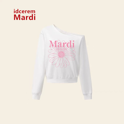 idceremMardi小雏菊斜肩卫衣女