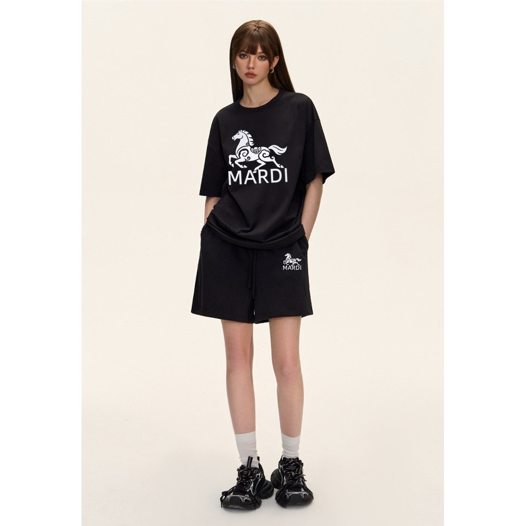 【两件装】MARDI印花战马休闲运动套装夏季时尚潮流短袖短裤2件套,女装/女士精品,休闲运动套装,淘宝优惠券,粉丝福利购,淘宝优惠卷
