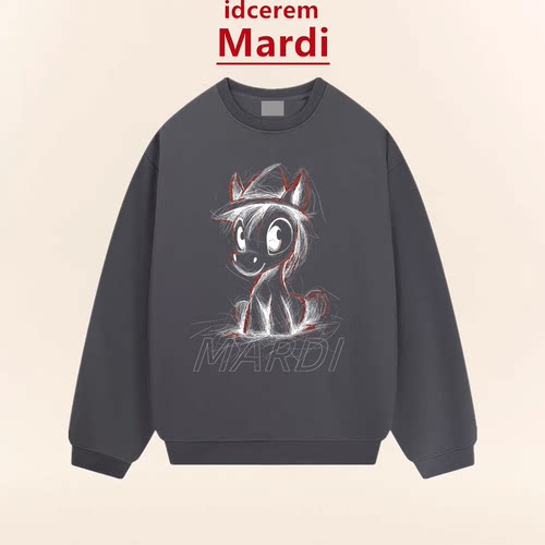 马年本命年红色衣服素描小马卫衣