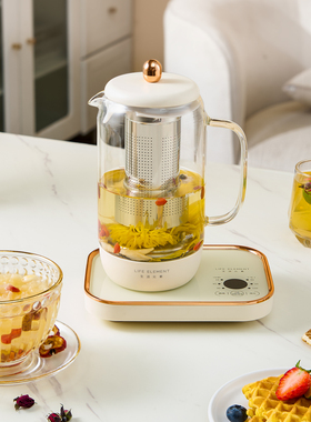 生活元素养生壶D89家用全自动小型办公室迷你玻璃花茶电热烧水壶