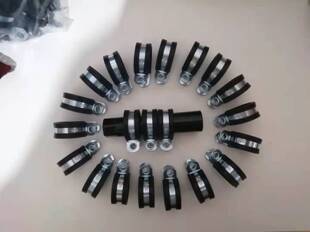 20mm螺丝孔8.5连胶条卡箍.减震管卡R型紧固夹车用.SKM软管紧