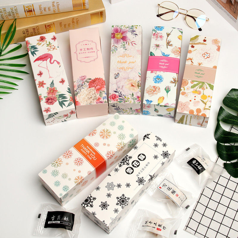 雪花酥包装盒绿豆糕饼干牛轧糖蔓越莓曲奇80g月饼礼盒小清新袋子