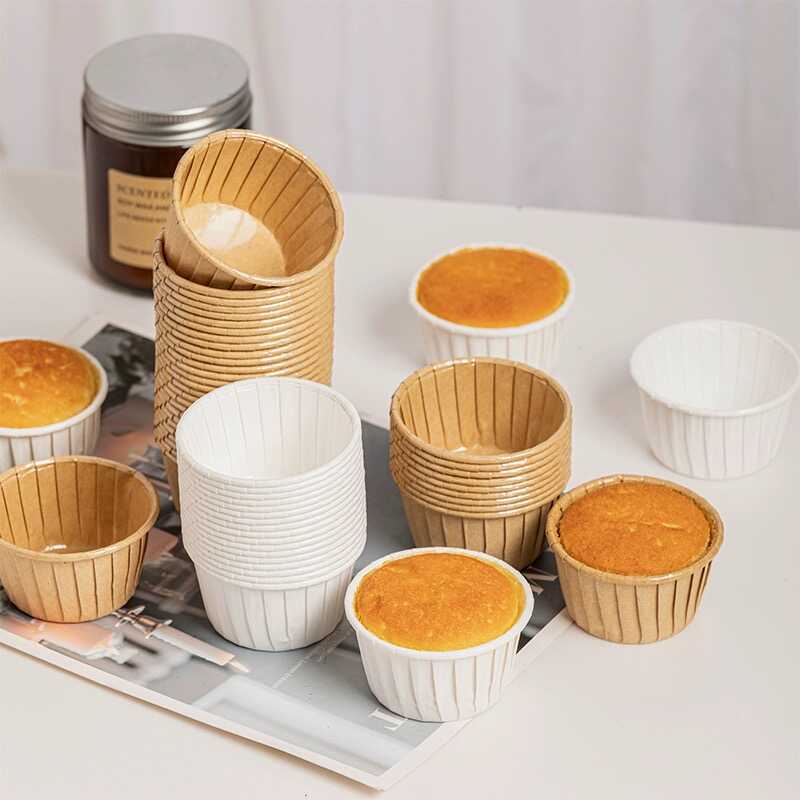 纯白色卷口淋膜纸杯5039耐高温卷边马芬杯蛋糕烘焙杯麦芬杯可烤箱