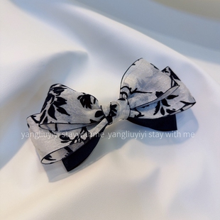 2025新款复古蝴蝶结发夹发饰法式优雅后脑勺顶夹半扎发弹簧夹头饰