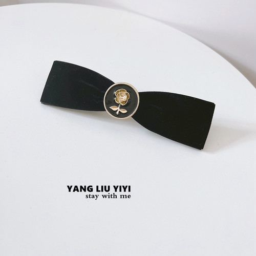 韩版进口丝绒发夹蝴蝶结原创头饰超大马尾发卡复古女头绳发圈皮筋