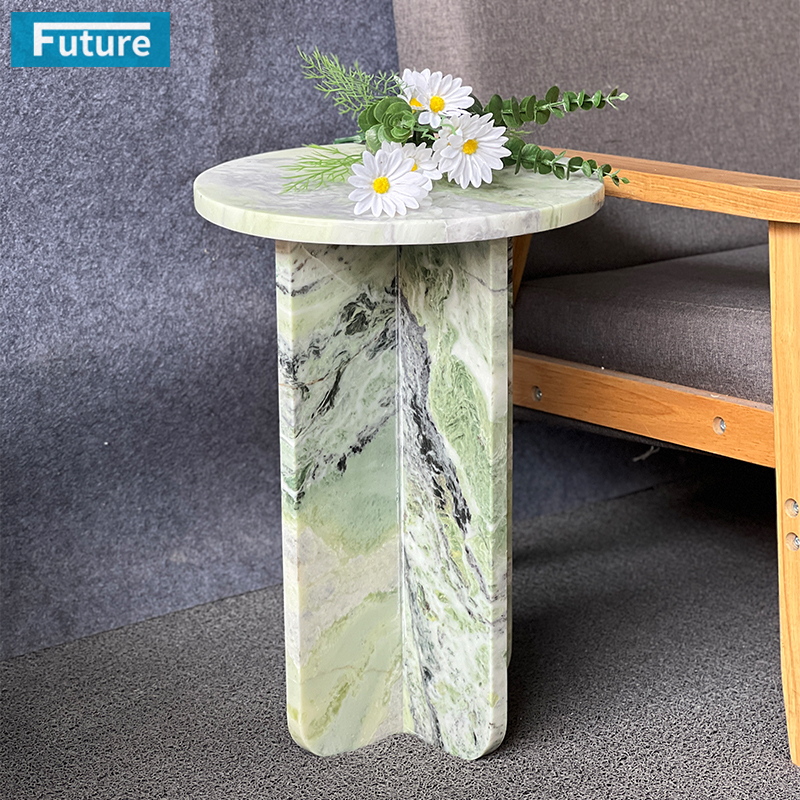 简约天然芬迪绿大理石边几轻奢现代茶几方几高级圆桌角几小茶几