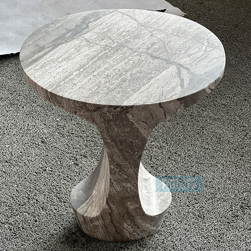 天然大理石威尼斯棕边几餐桌椅组合家用饭桌客厅茶几搭配北欧风