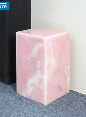 FutureStone天然大理石粉玉茶几边几客厅装饰ins网红香薰蜡烛高档
