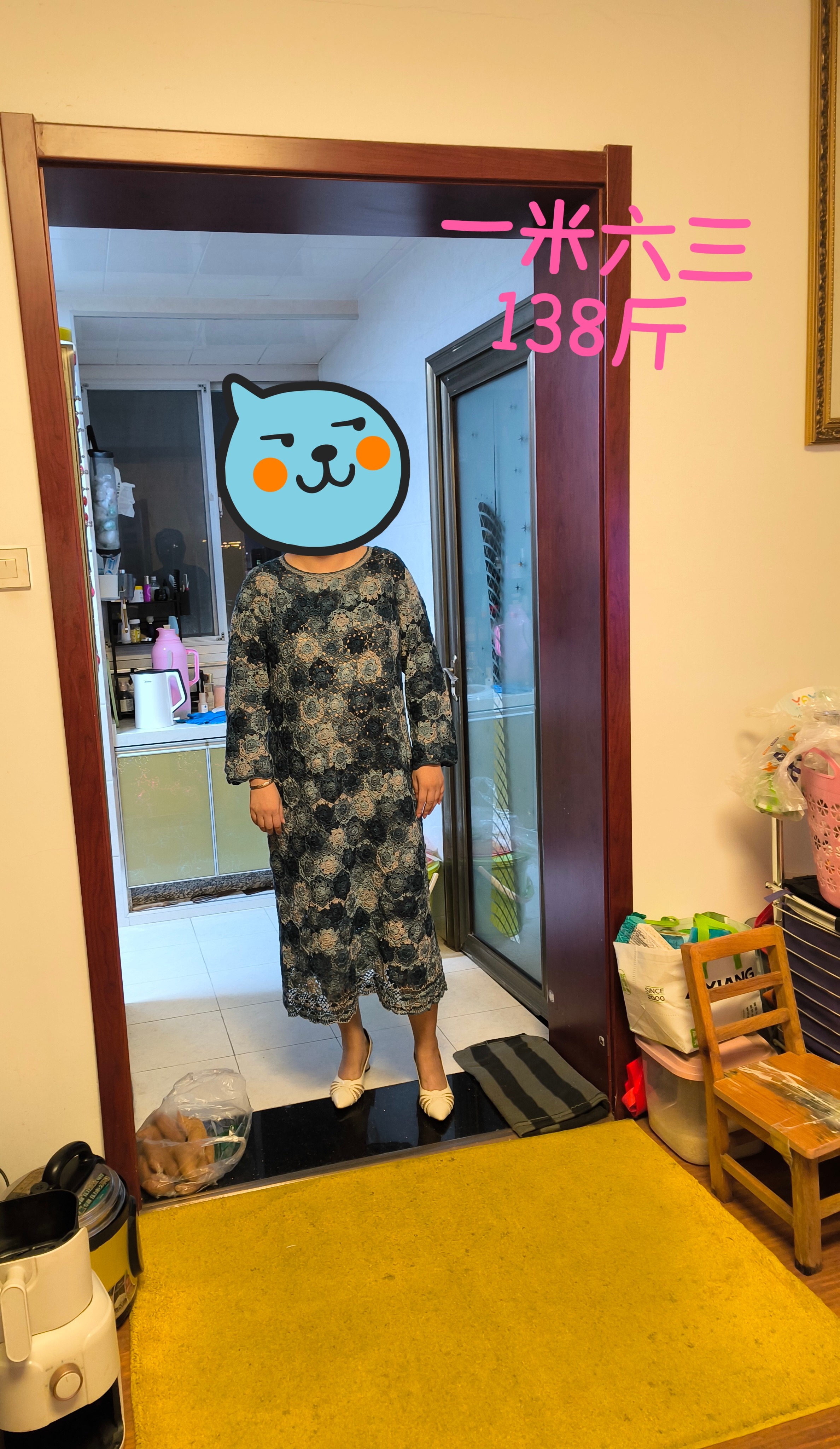 纯手工钩织蕾丝蓝色段染蕾丝长裙连衣裙