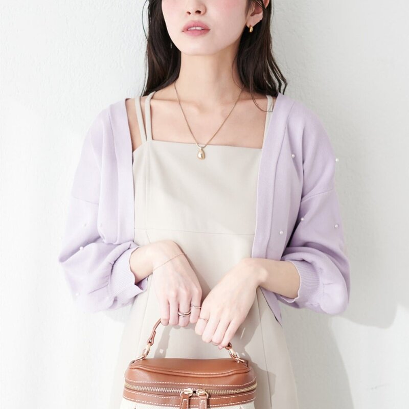 春夏新品日系甜美可爱风珍珠缀饰短款针织短上衣0341050490