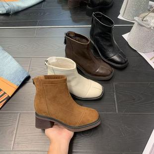 休闲时尚 新款 百搭厚底加绒加厚真皮女靴 IG增高8CM2025冬季