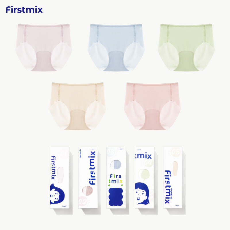 FIRSTMIX【4条】冰丝无痕口红裤中腰内裤速干抗菌轻薄女士内裤 女士内衣/男士内衣/家居服 女三角裤 原图主图