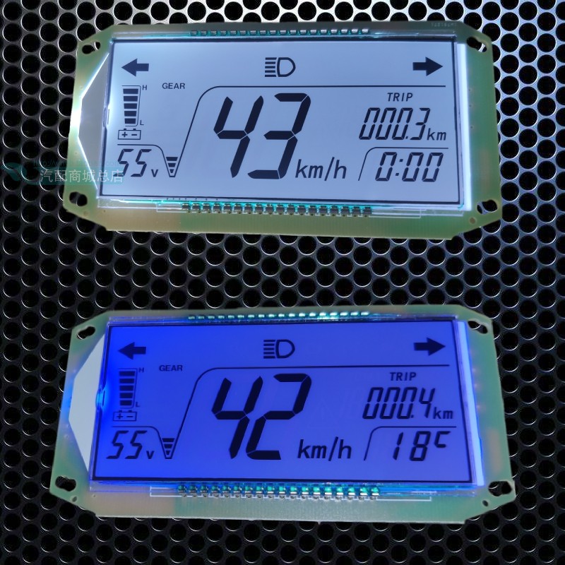 电动车液晶仪表瓶显示屏芯器48V6072v量速度里程压锂电铅酸一线通