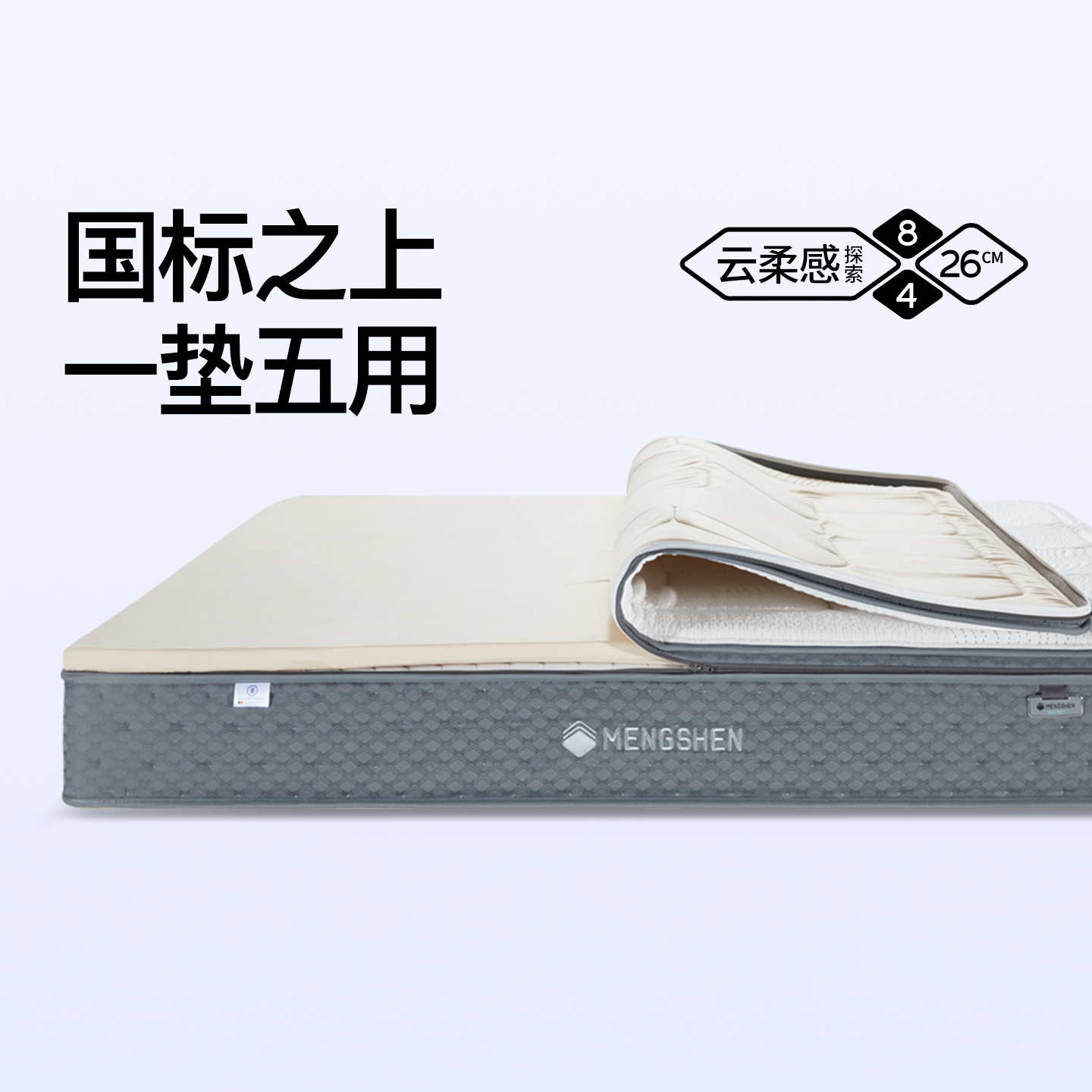 梦神床垫进口天然乳胶独立袋装弹簧席梦思软硬1.8m床国标1号深睡