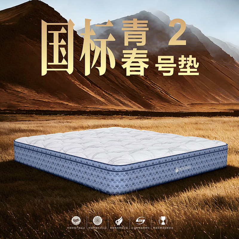 【梦神门店同款】【国标青春2号垫】进口天然乳胶蜂窝弹簧席梦思