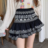 本定制25初秋新品 刺绣双层短裤 设计师品牌民族风时尚 高版 百搭裙裤