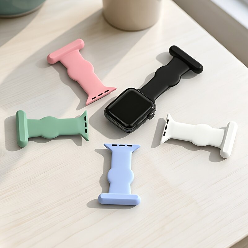 适用apple watch11/10苹果护士表带iwatch456789手表带硅胶别针款
