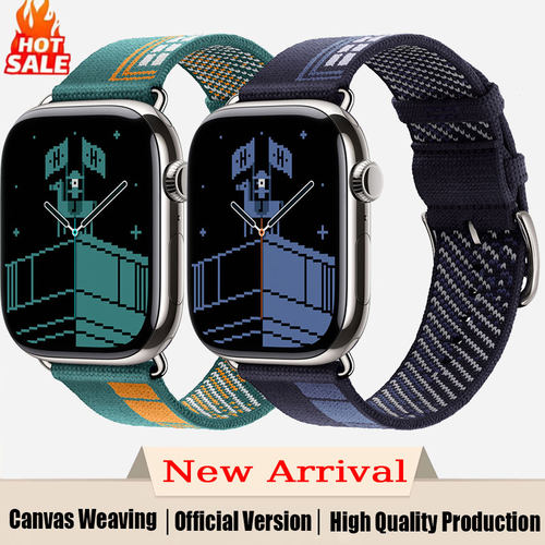 适用于applewatchS11爱马仕联名苹果iwatch手表ultra3编织SE3表带