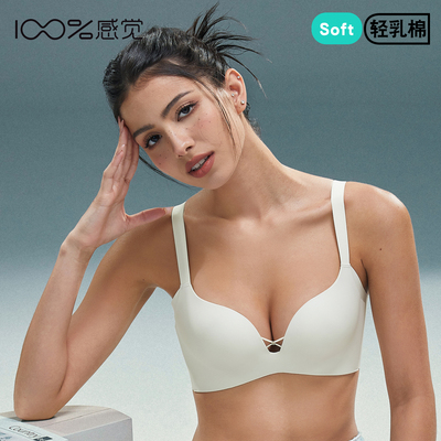 100%感觉光面无钢圈女调整聚拢小胸B杯中薄舒适收副乳内衣1759