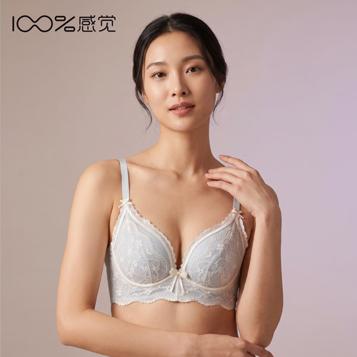 100%感觉百分百感觉B杯柔软亲肤聚拢舒适中厚无钢圈内衣文胸9121