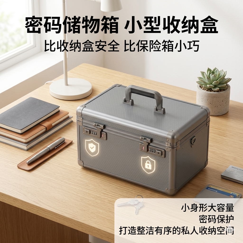 海关密码锁收纳箱贵重物品保险盒图片