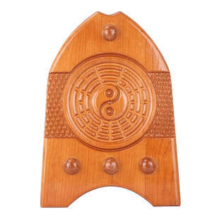 桃木富贵鱼八卦镜凸镜挂件家用大门口挂饰门对门对窗九宫太极摆件