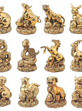 纯铜十二生肖摆件工艺品吉祥物