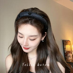 宽边头箍 洗脸压发法式 黑色发箍头饰女2025新款 发卡发捆高颅顶夏季