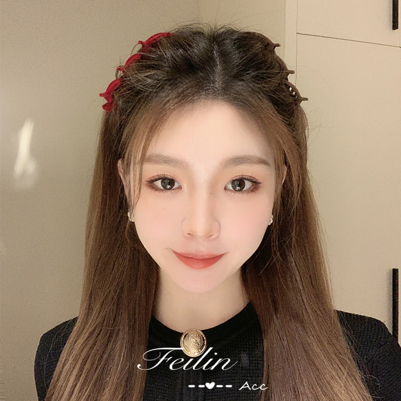 夹子头饰八字刘海夹前额编发神器碎发夹边夹侧边短烫发发卡女发饰_虎窝淘