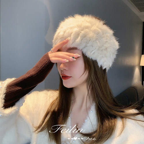 周扬青同款头箍韩国兔毛绒束发带