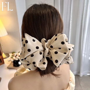 大蝴蝶结发饰夹子头饰发夹女秋冬后脑勺弹簧夹森系仙美网红马尾夹