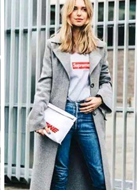 英国马莎marks & spencer 进口灰色羊绒羊毛混纺经典长款冬天大衣