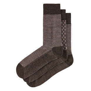 英国马莎marks&spencer进口男式 美丽诺羊毛短精致袜 3双装